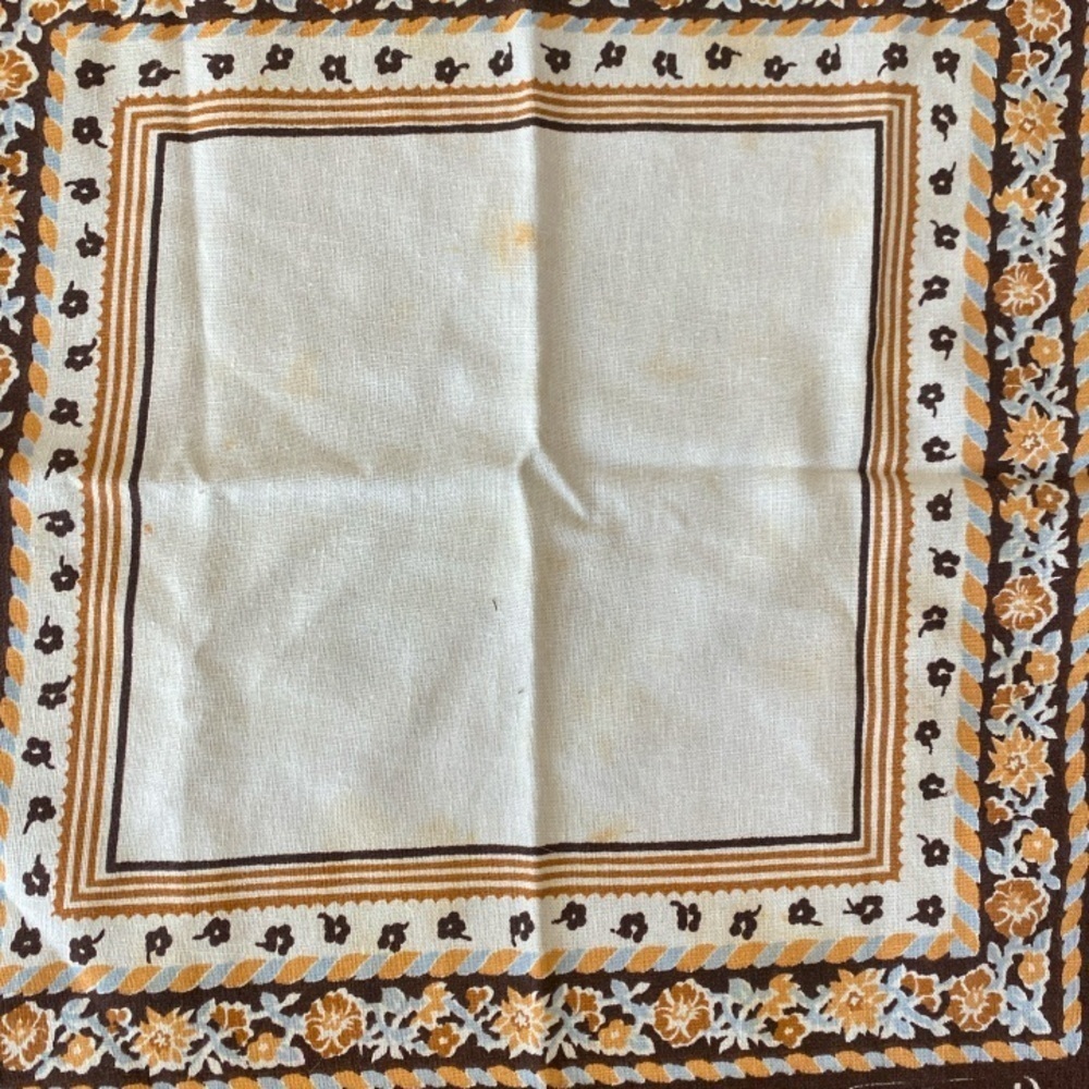 Set of 3 Cacharel Cloth Napkins Brown Beige Floral Square Fabric Boho - Picture 5 of 6